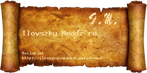 Ilovszky Medárd névjegykártya